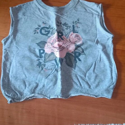 H&M blouse like new, grey and pink, size 134 cm for 9 years old