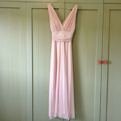 Maxi dress pink tulle with cups, like new, size M