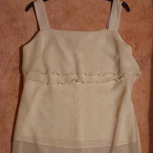 White sleeveless top muslin, new, size M