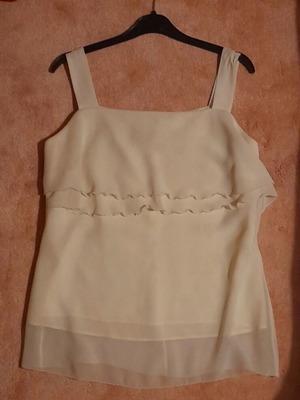 White sleeveless top muslin, new, size M