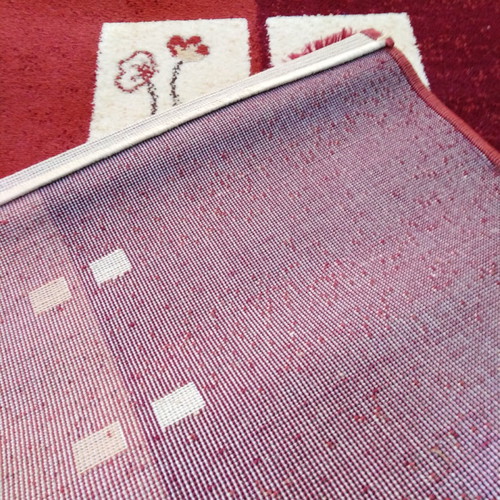 Bedroom rug set 3 pieces new, brick red, burgundy, ecru