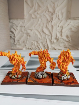 Fire elementals Kings of war μινιατούρες καινούργιες, βαμμένες 3 τεμάχια