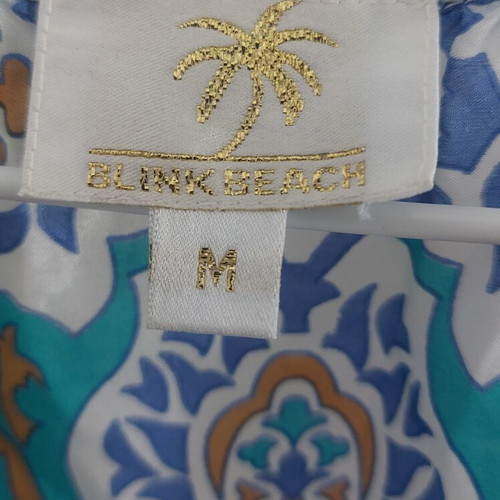 Blink Beach Caftan silk size S/M like new, blue and white