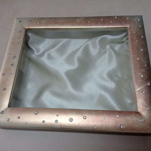 Frames box for wedding crowns used, silver with rhinestones