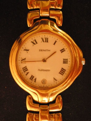 Zenith Via Veneto-Vintage GoldPlatedQuartz LadiesWatch,το μπρασελέ ειναι επίχρυσο και ειναιτοδικότου
