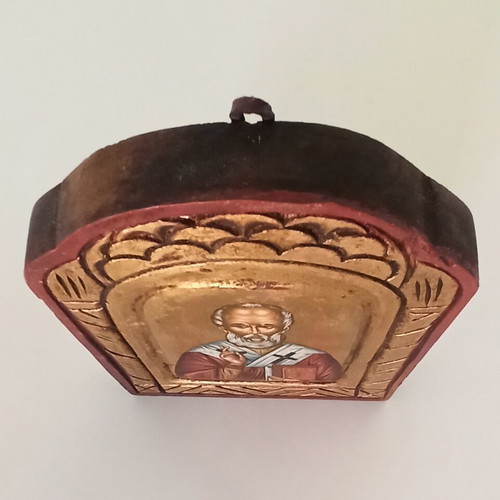Handmade icon of Saint Nicholas like new, Byzantine art