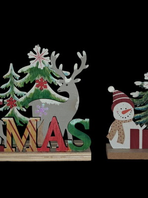 Wooden Christmas decorations like new, set of 2 pieces
