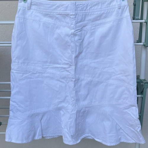 Cotton fabric skirt, white, size L 40 12