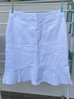 Cotton fabric skirt, white, size L 40 12