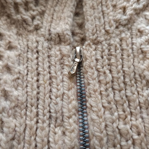 Handmade wool cardigan unisex beige like new, unworn