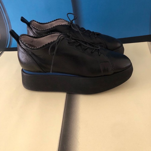 Guardiani Sport leather platform shoes used, black, size 38