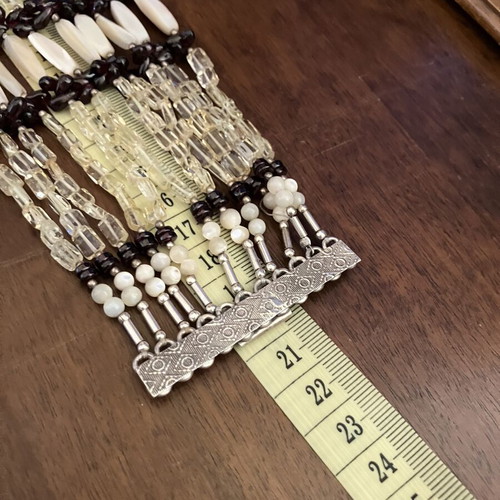 Silver Indian bracelet used with mineral and shell beads