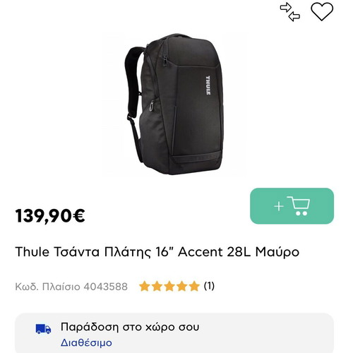 Thule Accent 28L Backpack black like new