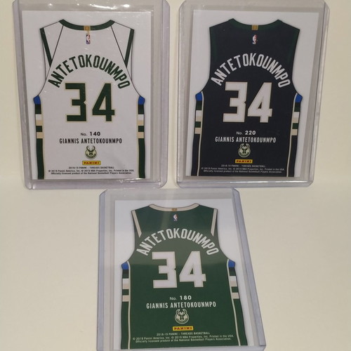Giannis Antetokounmpo 2018 Panini Threads NBA & SP Dazzle like new, set of 3 cards