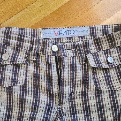 Vintage pants boot cut like new, beige with checkered pattern