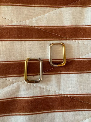 Σκουλαρίκια δίχρωμα αφόρετα, χρυσαφί και ασημί