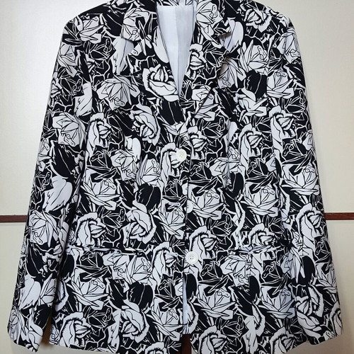 Floral Black and White Jacket XL like new