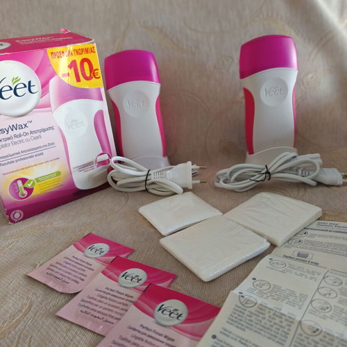 Veet Easy Wax hair removal devices like new, pack of 2 with accessories