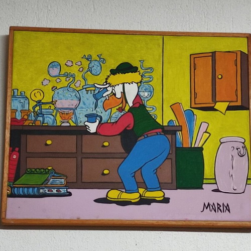 Children's handmade canvas paintings with Mickey Mouse characters like new 40x50 cm