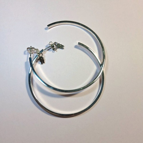 Folli Follie silver hoop earrings like new, large 6cm