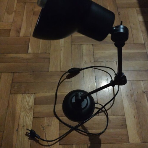 Vintage floor lamp used, black metal with adjustable joints