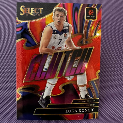 2025-26 Panini Select EuroLeague Basketball Luka Doncic Clutch Red card, perfect condition
