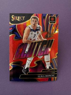 2025-26 Panini Select EuroLeague Basketball Luka Doncic Clutch Red card, perfect condition