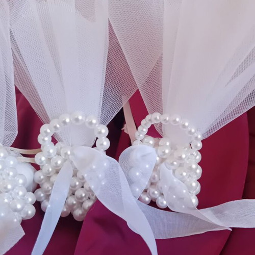 White pearl bag new for wedding bomboniere