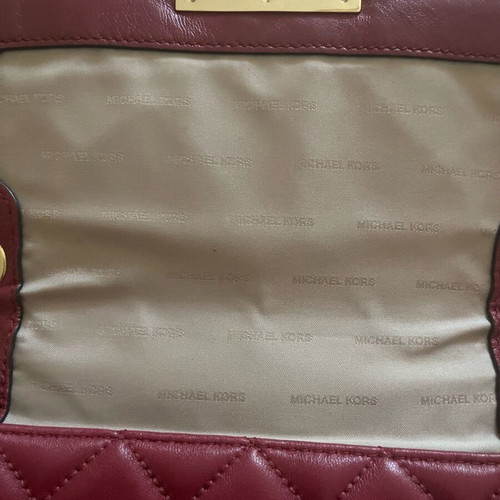 Michael Kors leather shoulder bag used, burgundy
