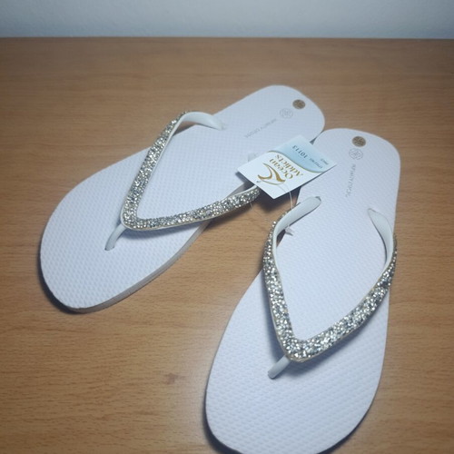 Infinity Cross flip flops with rhinestones, size 41/42