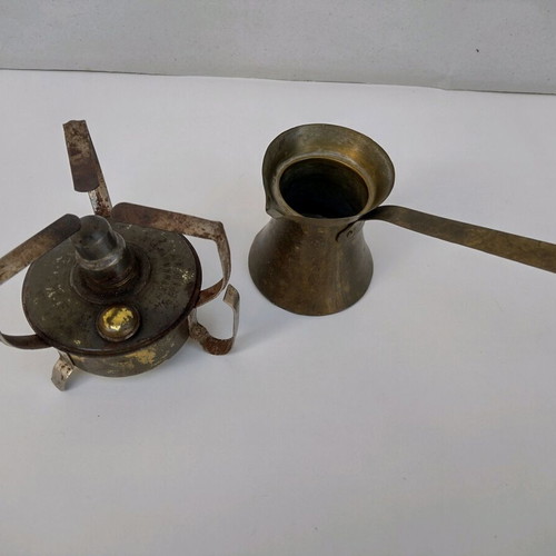 Pitsos Gas Stove and Copper Coffee Pot used, decorative