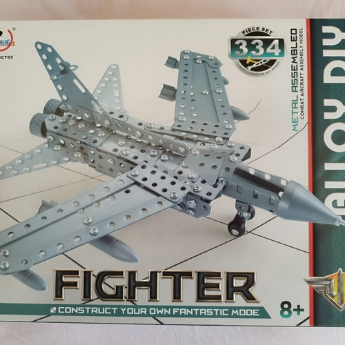Fighter Jet metal construction toy set, 334 pieces