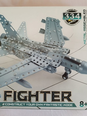 Fighter Jet metal construction toy set, 334 pieces