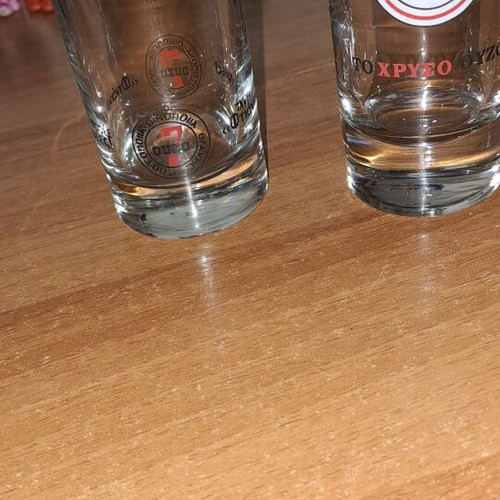 Ouzo glasses used, set of 2, small and large
