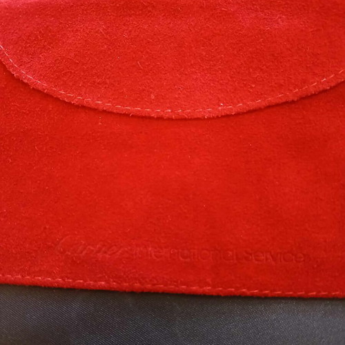 Cartier red suede travel case used