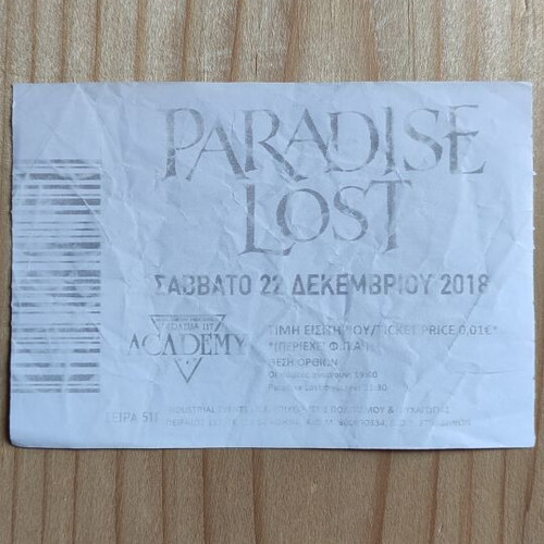 Paradise Lost concert ticket like new, 22-12-2018