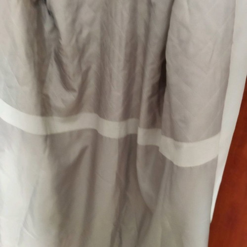 Women's trench coat used light gray, lined, medium size