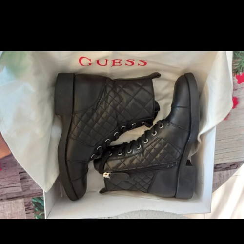 Guess black quilted ankle boots size 36 like new