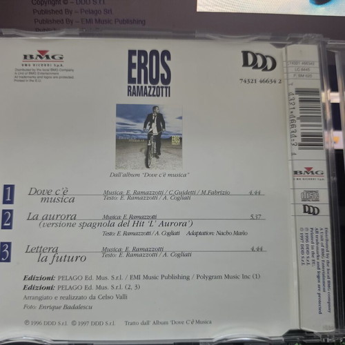 Eros Ramazzotti CD like new, romantic Italian songs