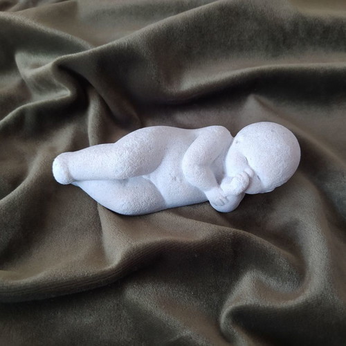 Limestone sleeping newborn baby figurine like new