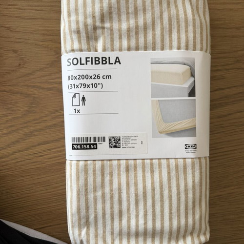 Solfibbla fitted sheet 80x200x26 cm new