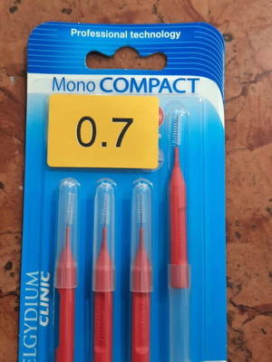 Elgydium Clinic Mono Compact 0.7 mm interdental brushes pack of 4 new