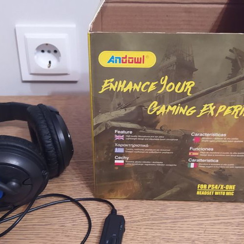 Andowl Q-A61 headset used, wired with microphone