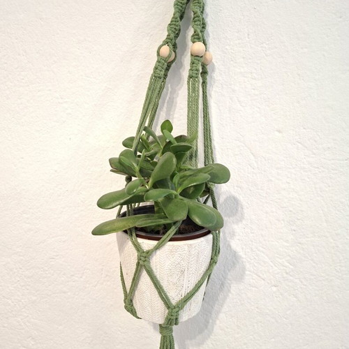 Macrame plant hanger handmade, new, 63 cm length