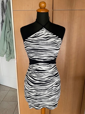 Bershka dress with zebra print, size S, like new