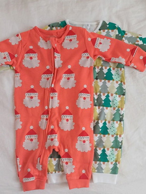 Next Xmas sleepsuits, size up to 3 months