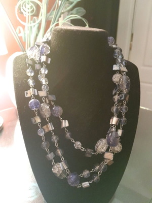 Necklace with stones in shades of blue like new