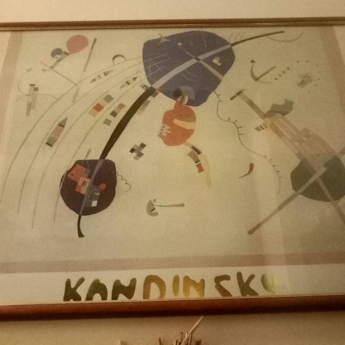 Kandinsky Copy Modern Painting With Glass And Frame
