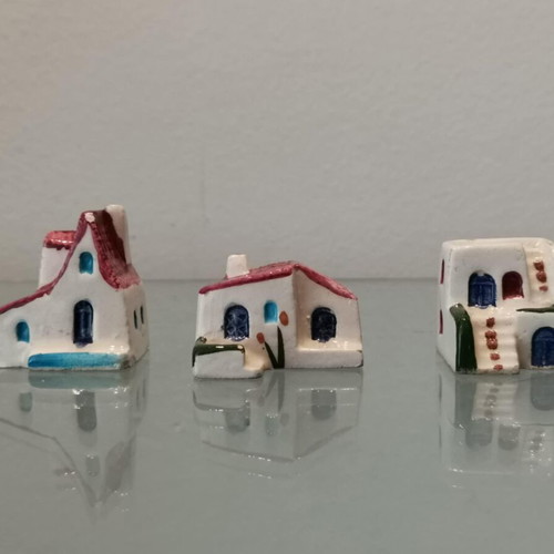 Handmade ceramic souvenirs used, pack of 3, vintage