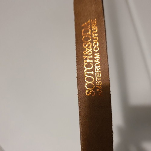Leather belt Scotch & Soda crocodile pattern, almost like new, thin, brown, size 105